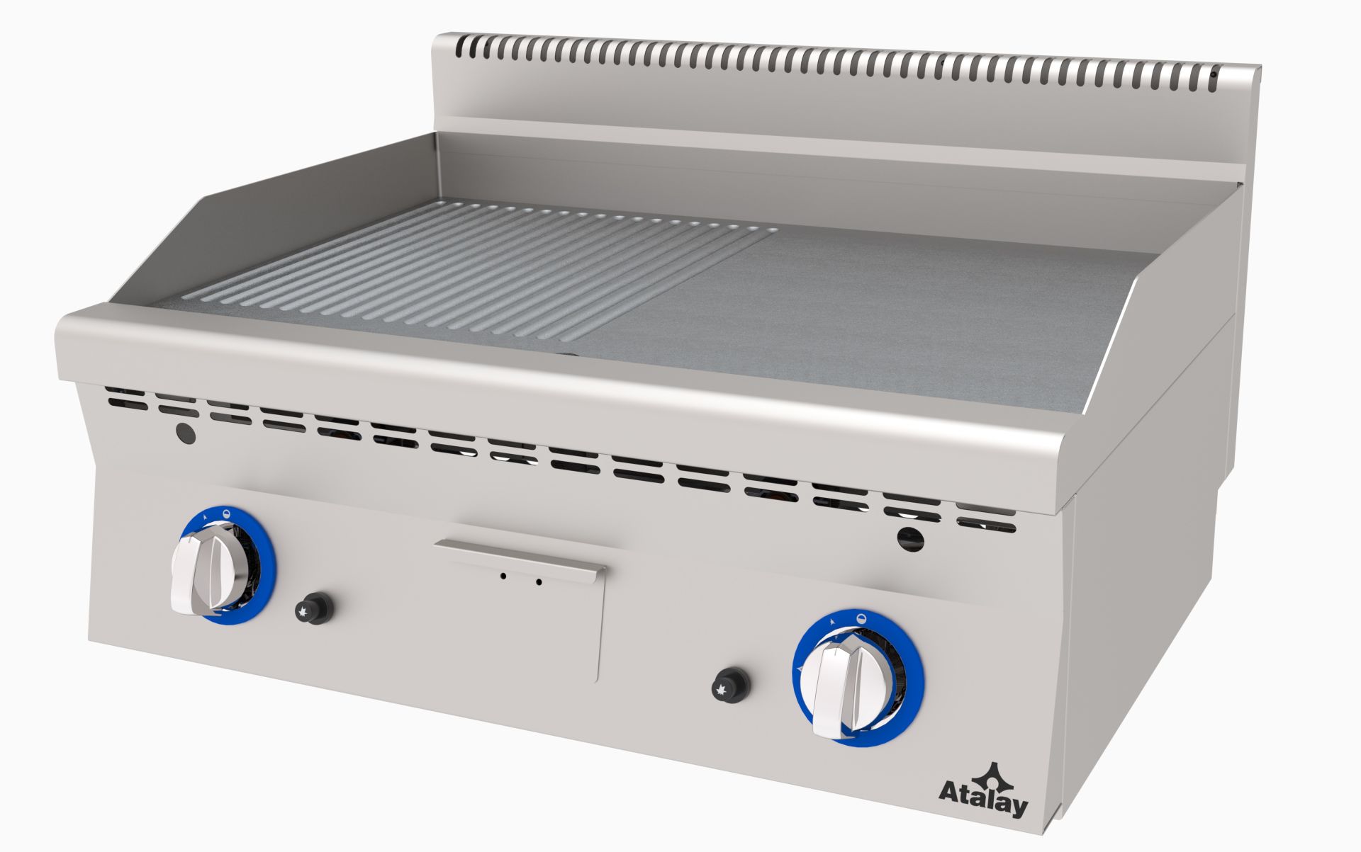Atalay Gazlı Izgara Setüstü Yarı Oluklu Yarı Düz 800X600X300 Mm, Agı-860 Nd 600 Seri Snack Pişiriciler Atalay E Agı-860 Nd