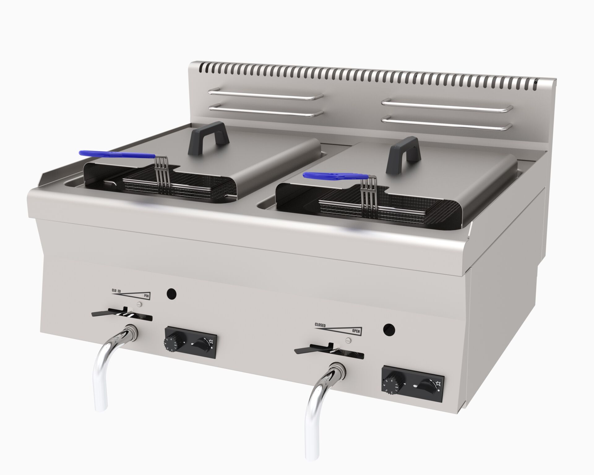 Atalay Gazlı Fritöz Setüstü Çift Sepet 800X600X300 Mm., Agf-860 600 Seri Snack Pişiriciler Atalay E Agf-860