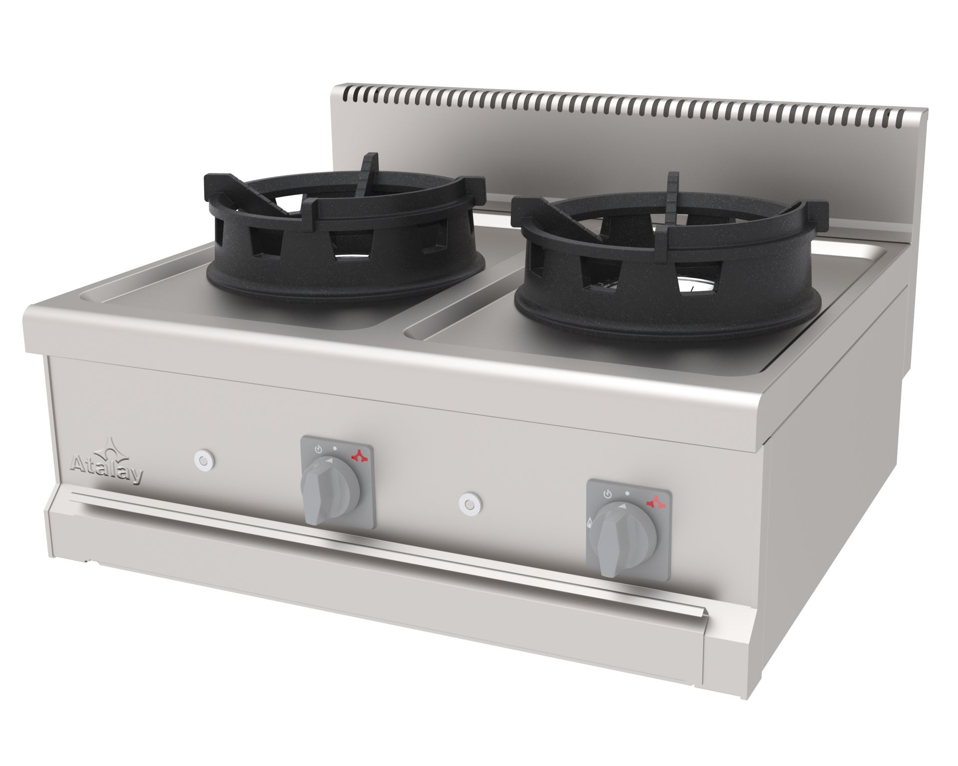 Atalay Gazlı Wok Ocak Setüstü Çift Bekli 800X600X300 Mm. Awo-860 600 Seri Snack Pişiriciler Atalay E Awo-860