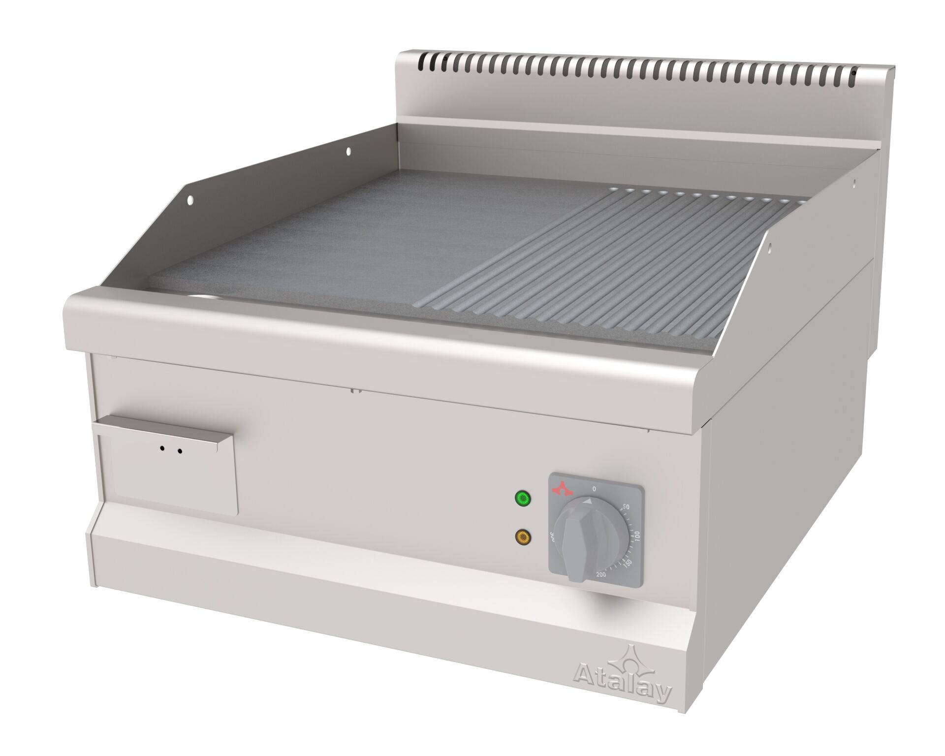 Atalay Izgara Setüstü Yarı Oluklu Yarı Düz 600X730X300 Mm. Elk., Aeı-673 Nd 700 Seri Pişiriciler Atalay Aeı-673 Nd