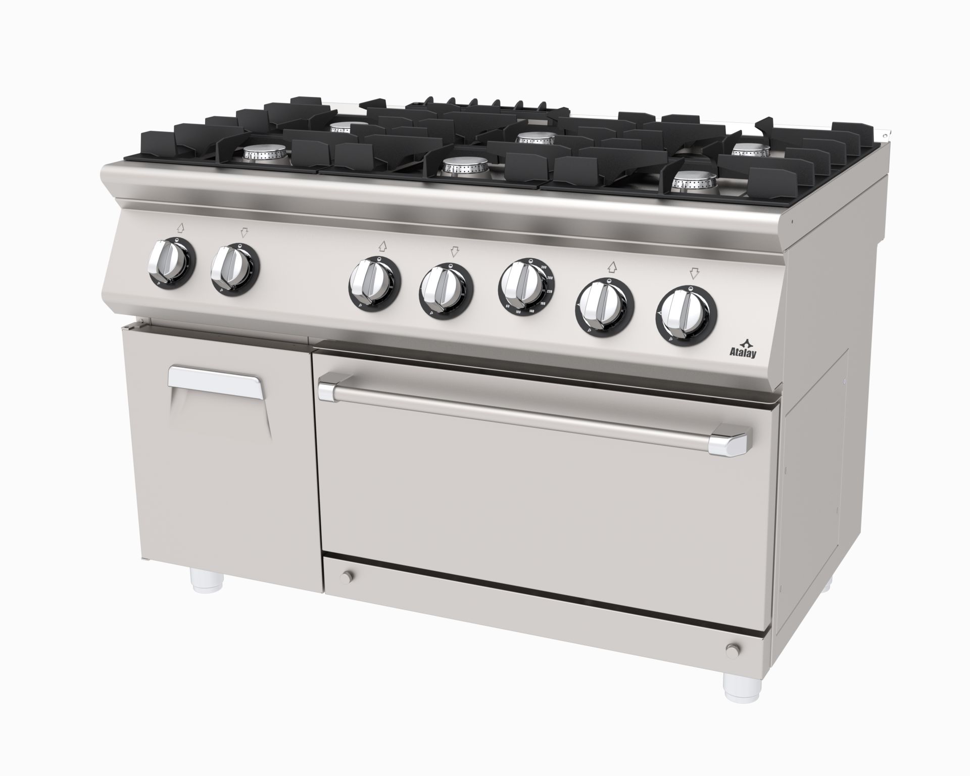 ATALAY KUZİNE 6 WOOD CABINET 1200x730x850 mm. GASLI., AGK-1273 D 700 Series Cookers ATALAY AGK-1273 D