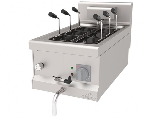 ATALAY PASTA BOILING STOVE 6 BASKET 400x700x300 mm. ELK., AMP-470 700 Series, ATALAY AMP-470