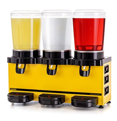Samixir Panoramik Triple MM30.AY Karıştırıcılı İçecek Dispanseri -10+10+10 Lt - Sarı