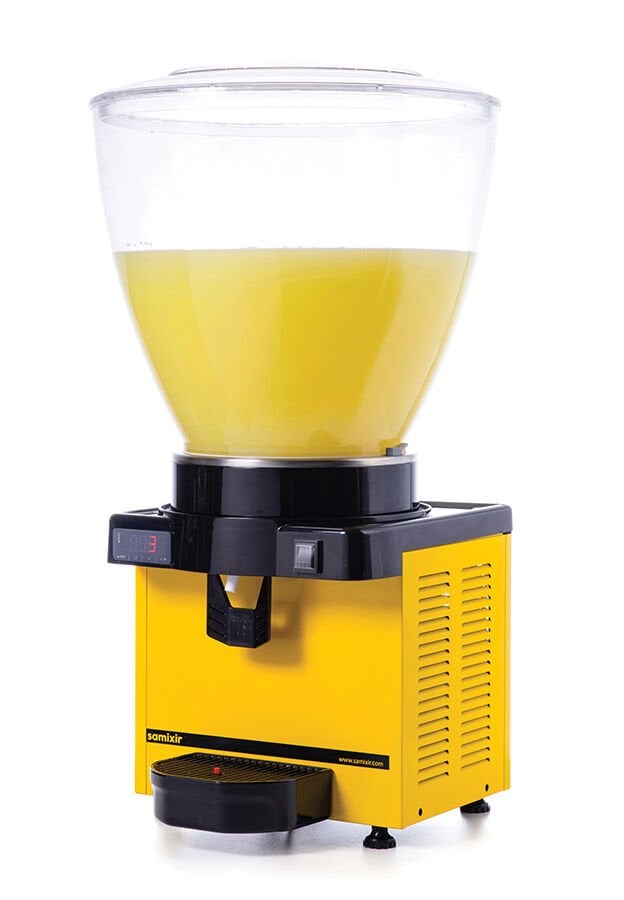 Samixir M40.DY Panoramik Karıştırıcılı Soğuk İçecek Dispenseri - Dijital - 40 Lt - Sarı