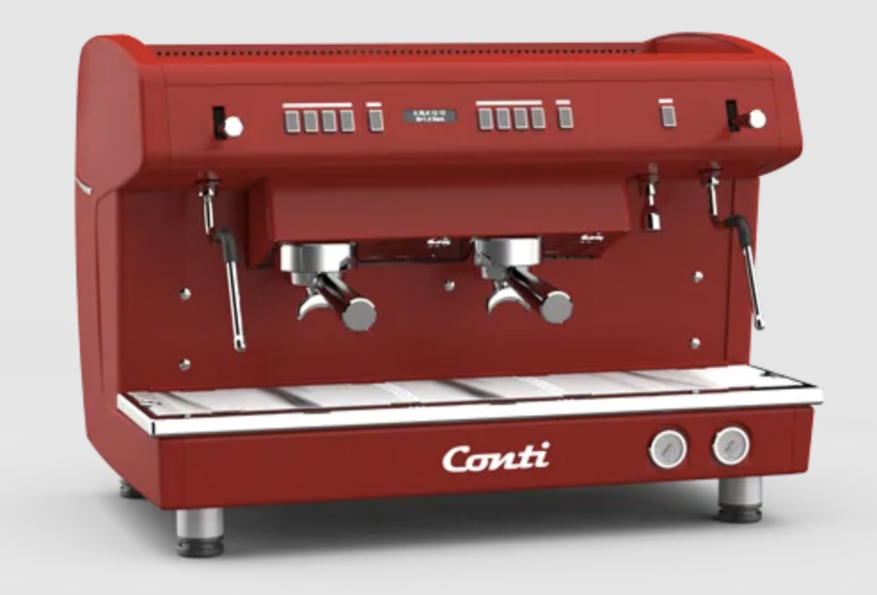 Conti Monaco X-One TCI TC EVO 2G Tam Otomatik Espresso Kahve Makinesi, Tall Cup, 2 Gruplu, Kırmızı