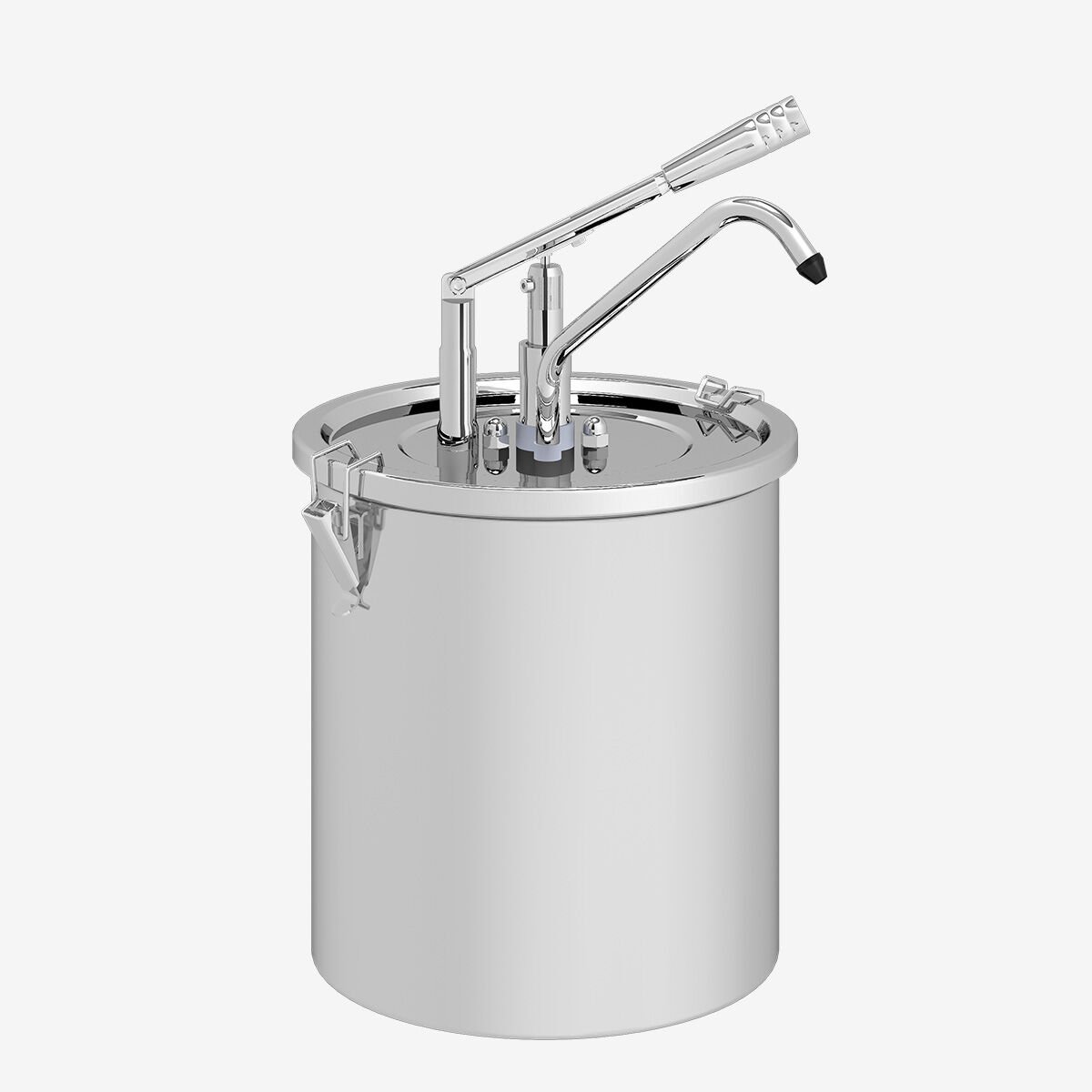 Kalando 130101 Kollu Sos Pompası – 10 Litre Paslanmaz Çelik Locksafe Kapaklı Sosluk Lever Dispenser- KD-0910