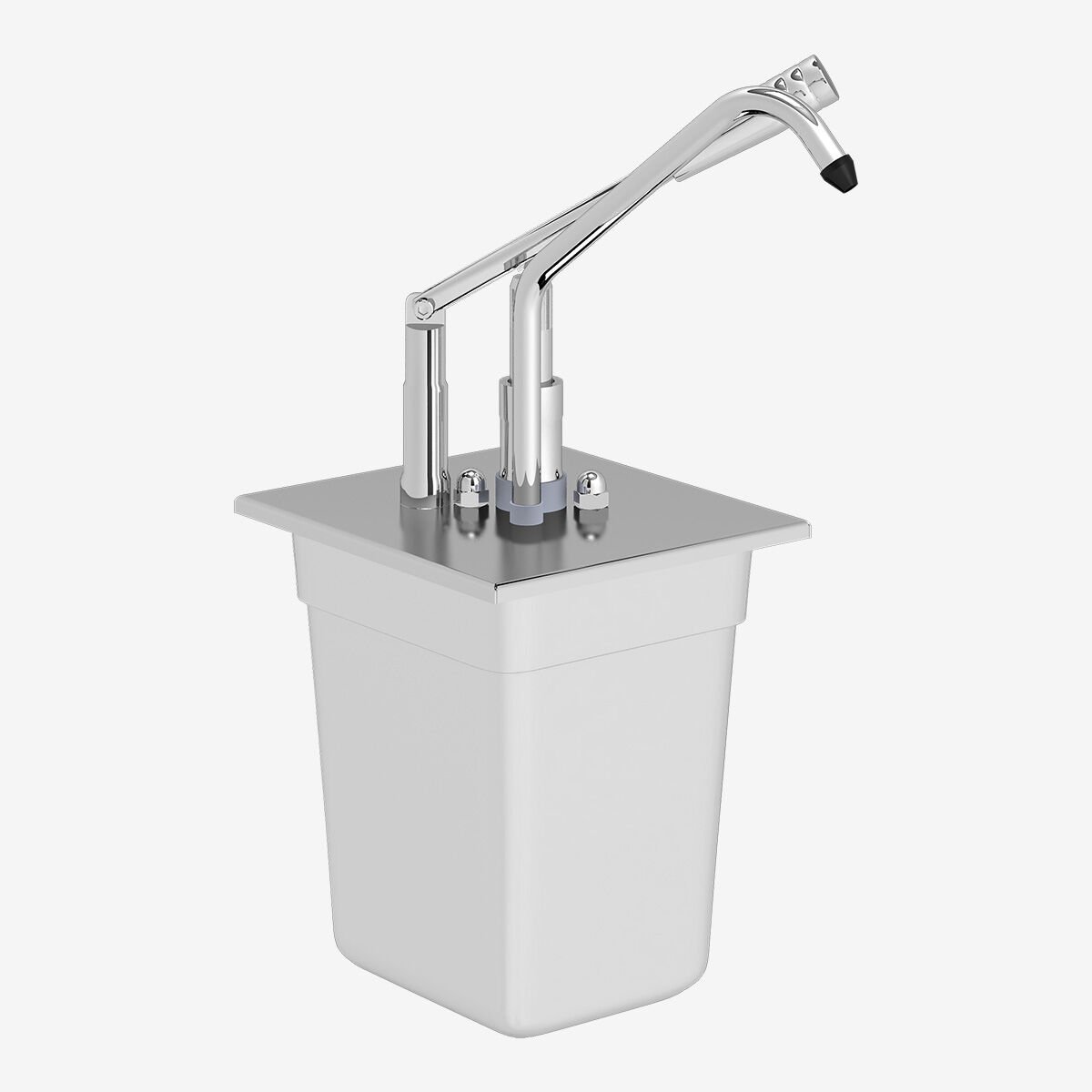 Kalando 160101 GN 1/6 Kollu Sosluk – 3 Litre Paslanmaz Çelik Sosluk (Gastronom Uyumlu) - Lever Dispenser, KD-0216-20