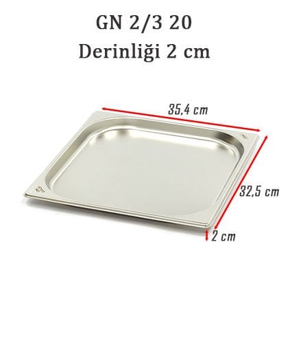 Kayalar Gastronom Küvet, GN 2/3-20 mm