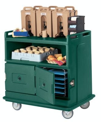 Cambro MDC24 Insulated Beverage Trolley With Wire Shelves 4 X GN 1/1 6.5 CM Capacity Brown