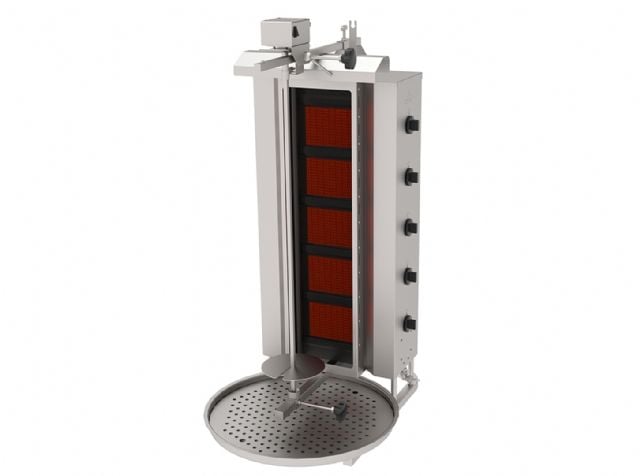 ATALAY Doner Kebab Cooker with 5 RADIANS ، TOP MOTOR WITH GLASS GAS. ، ADGC-5 U Doner Kebab Cookers ATALAY ADGC-5 U
