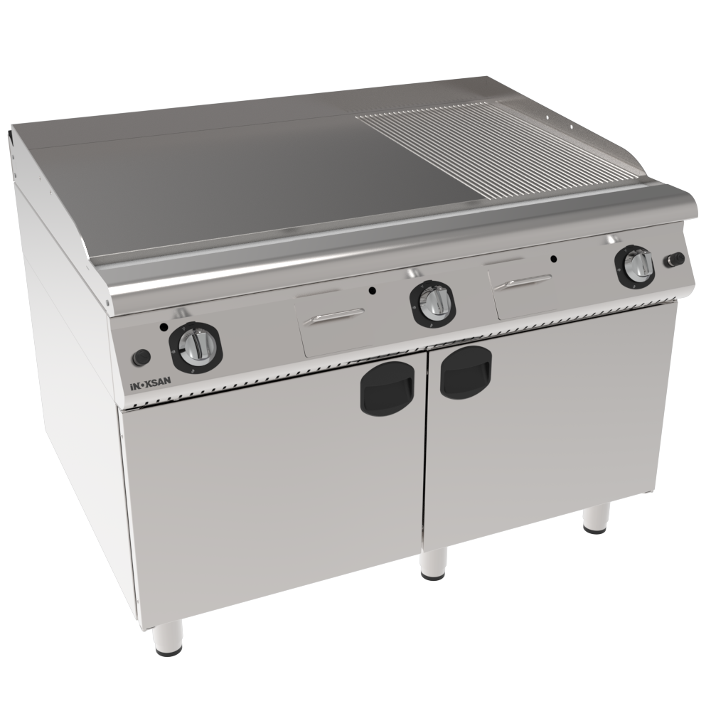 En Kapsamlı Pişirme İstasyonu 1.5 Modül Hibrit Gazlı Izgara (Düz + Oluklu) İnoksan INO-9IG32 - 1.5 Modül Hibrit Gazlı Izgara (18 kW)