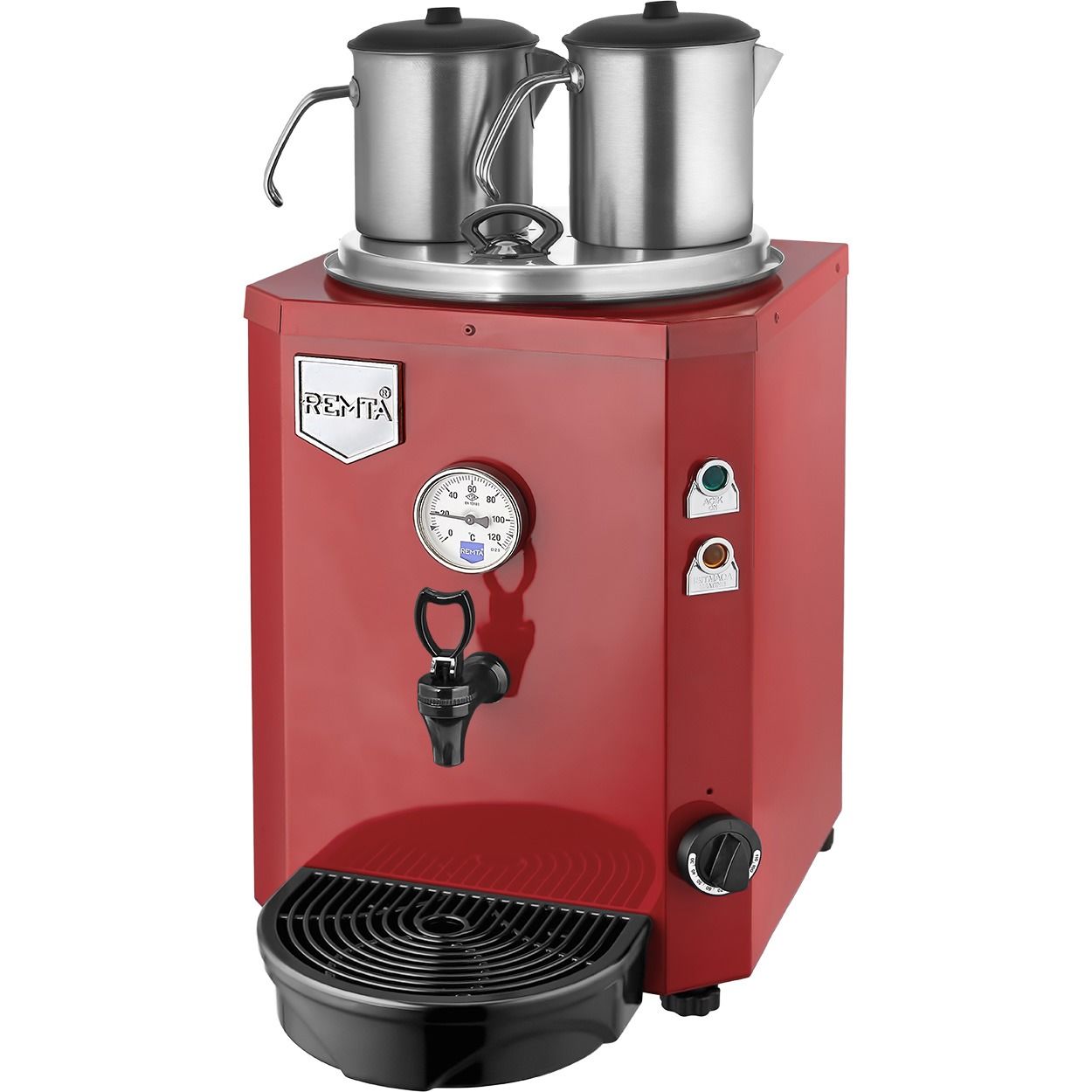 Remta DE12 2 Demlikli 15 lt Jumbo Çay Makinesi Kırmızı
