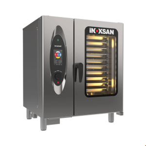İNOKSAN INO-FBE 10T İnosmart Dokunmatik Elektrikli Kombi Fırın (18,5 kW) - 10 Tepsi GN 1/1, Katlı Pişirme Özellikli