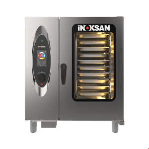 İNOKSAN INO-FBE 10T İnosmart Dokunmatik Elektrikli Kombi Fırın (18,5 kW) - 10 Tepsi GN 1/1, Katlı Pişirme Özellikli