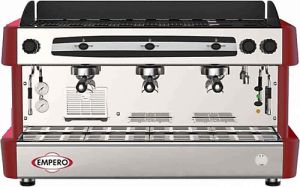 Empero Capuccino Ve Espresso Makinesi 3 Gruplu Kırmızı EMP.CPC.3GR