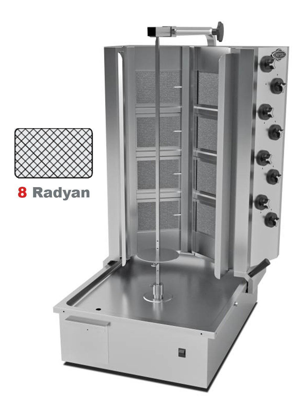 Empero EMP.DN.151-Y Gazlı Döner Ocağı Alttan Motorlu V Tip 8 Radyanlı