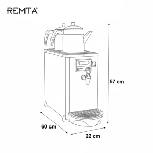 Remta DE18 2 Demlikli 5,5 lt Dijital Jumbo Çay Makinesi Otomatik Su Almalı (Şamandıralı)