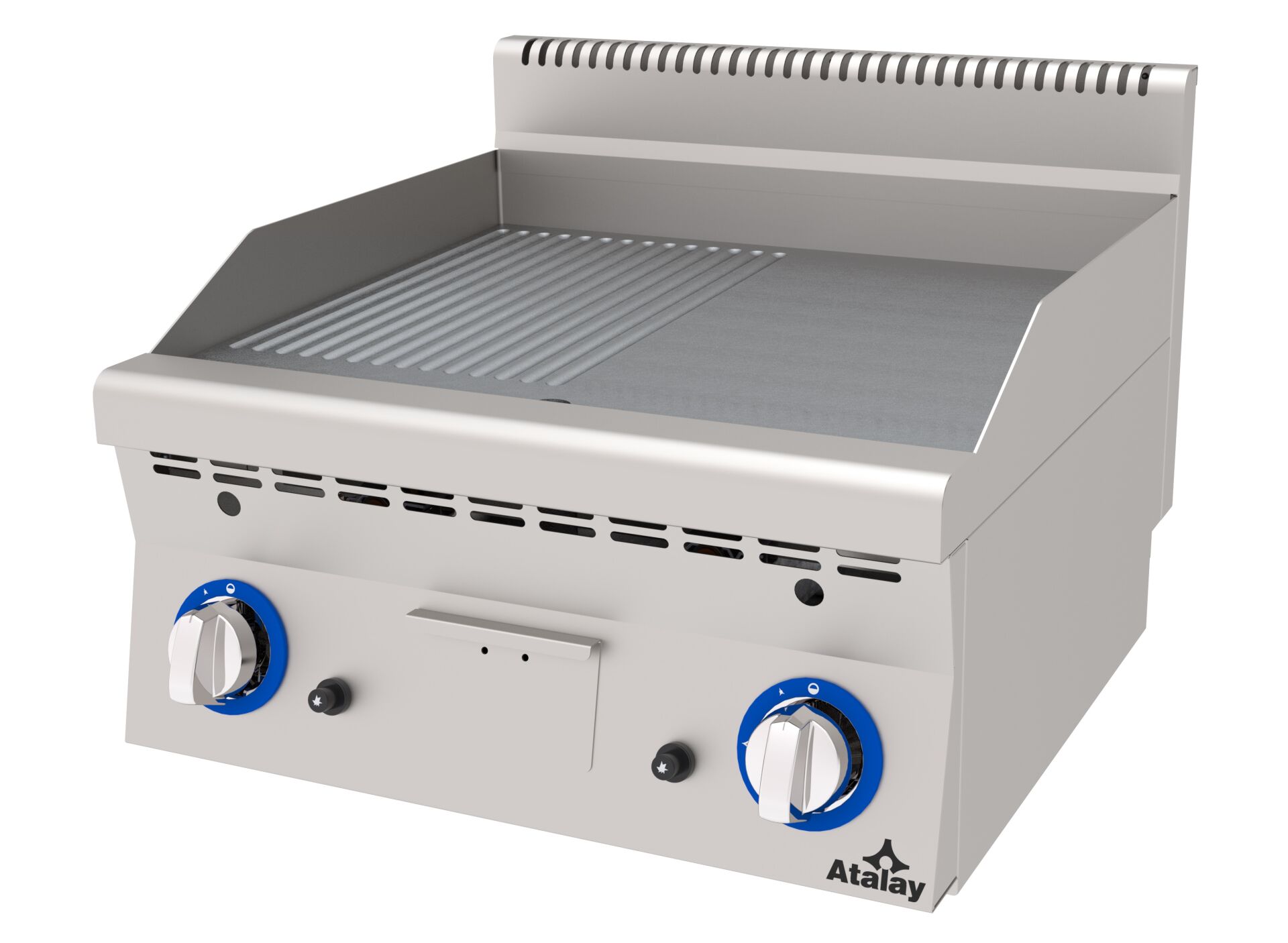 Atalay Gazlı Izgara Setüstü Yarı Oluklu Yarı Düz 600X600X300 Mm, Agı-660 Nd 600 Seri Snack Pişiriciler   Atalay E Agı-660 Nd
