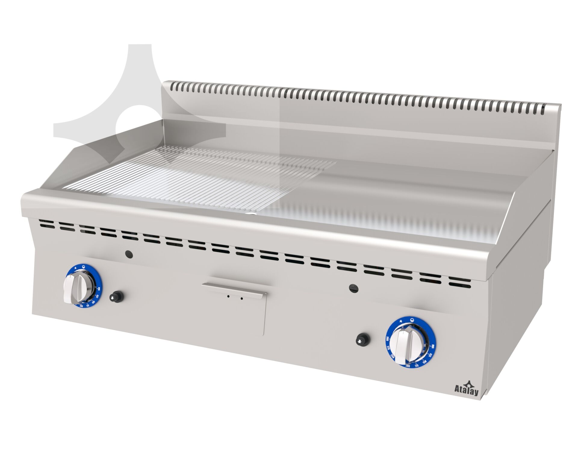Atalay Gazlı Izgara Setüstü Oluklu Krom 1000X600X300 Mm, Agı-1060 N Cr 600 Seri Snack Pişiriciler   Atalay E Agı-1060 N Cr