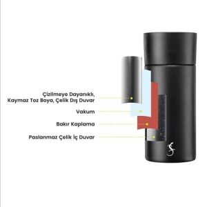 Lurch- 360° EDS Termos 300 ml Granit Gri, Paslanmaz Çelik - Çift Cidarlı, Sızdırmaz - 270988