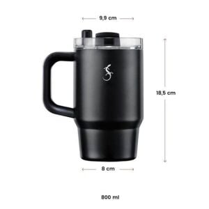Lurch - “Big Cup” 0.8 L Lila, Paslanmaz Çelik Termos - Uzatılabilir Pipetli, Çift Cidarlı, Sızdırmaz - 270975