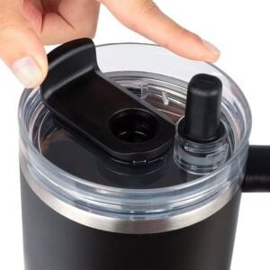 Lurch - “Big Cup” 0.8 L Fildişi, Paslanmaz Çelik Termos - Uzatılabilir Pipetli, Çift Cidarlı, Sızdırmaz - 270976