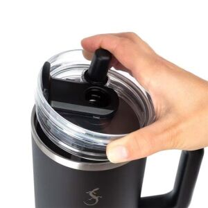 Lurch - “Big Cup” 0.8 L Fildişi, Paslanmaz Çelik Termos - Uzatılabilir Pipetli, Çift Cidarlı, Sızdırmaz - 270976