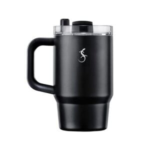 Lurch - “Big Cup” 0.8 L Mat Siyah, Paslanmaz Çelik Termos - Uzatılabilir Pipetli, Çift Cidarlı, Sızdırmaz - 270977