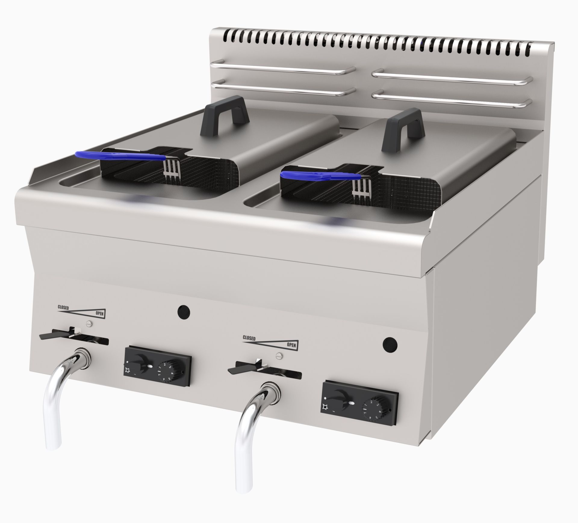 Atalay Gazlı Fritöz Setüstü Çift Sepet 600X600X300 Mm. Agf-660 600 Seri Snack Pişiriciler   Atalay E Agf-660