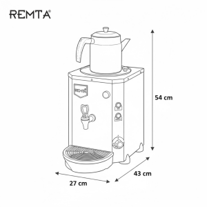 Remta DE14 Tek Demlikli 8 lt Jumbo Çay Makinesi