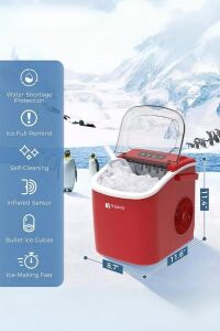Vosco Eko Set Üstü Buz Makinesi 12 Kg Kırmızı