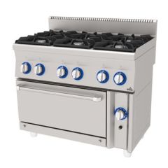 Atalay Gazlı Kuzine 6 Bekli 1000X600X850 Mm, Agk-1060 600 Seri Snack Pişiriciler   Atalay E Agk-1060