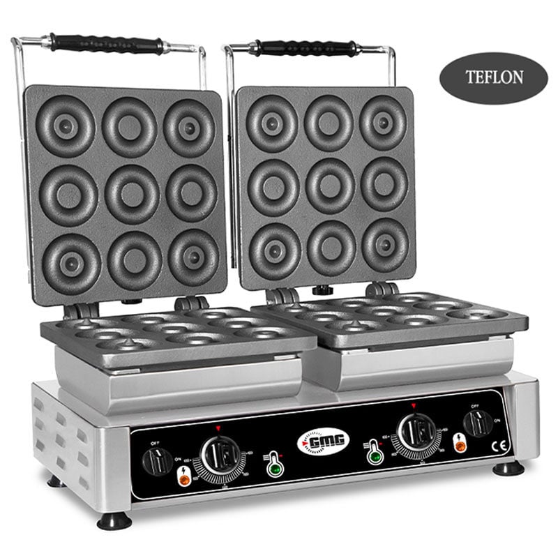 Gmg WE 29 Donut Waffle Makinesi Çiftli Değiştirilebilir Plakalı Teflon
