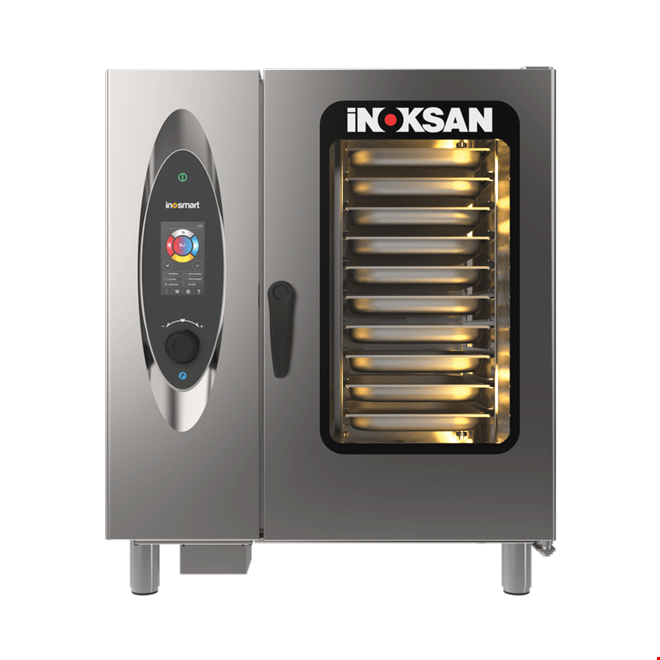 İNOKSAN INO-FBG 10T İnosmart Dokunmatik Gazlı Kombi Fırın (16,1 kW) - 10 Tepsi GN 1/1, Katlı Pişirme Özellikli