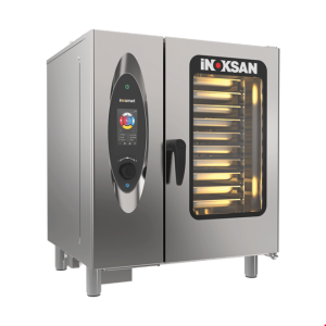 İNOKSAN INO-FBG 10T İnosmart Dokunmatik Gazlı Kombi Fırın (16,1 kW) - 10 Tepsi GN 1/1, Katlı Pişirme Özellikli