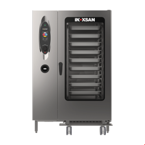 İNOKSAN INO-FBE 40T İnosmart Dokunmatik Elektrikli Kombi Fırın (52 kW) - 40 Tepsi GN 1/1, Mobil Arabalı, Akıllı Yıkama