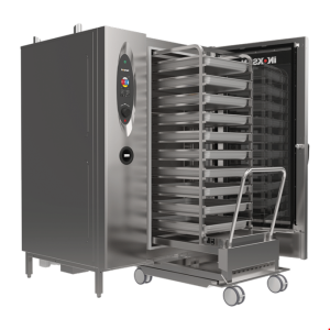 İNOKSAN INO-FBE 40T İnosmart Dokunmatik Elektrikli Kombi Fırın (52 kW) - 40 Tepsi GN 1/1, Mobil Arabalı, Akıllı Yıkama