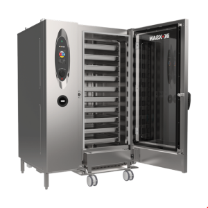 İNOKSAN INO-FBE 40T İnosmart Dokunmatik Elektrikli Kombi Fırın (52 kW) - 40 Tepsi GN 1/1, Mobil Arabalı, Akıllı Yıkama