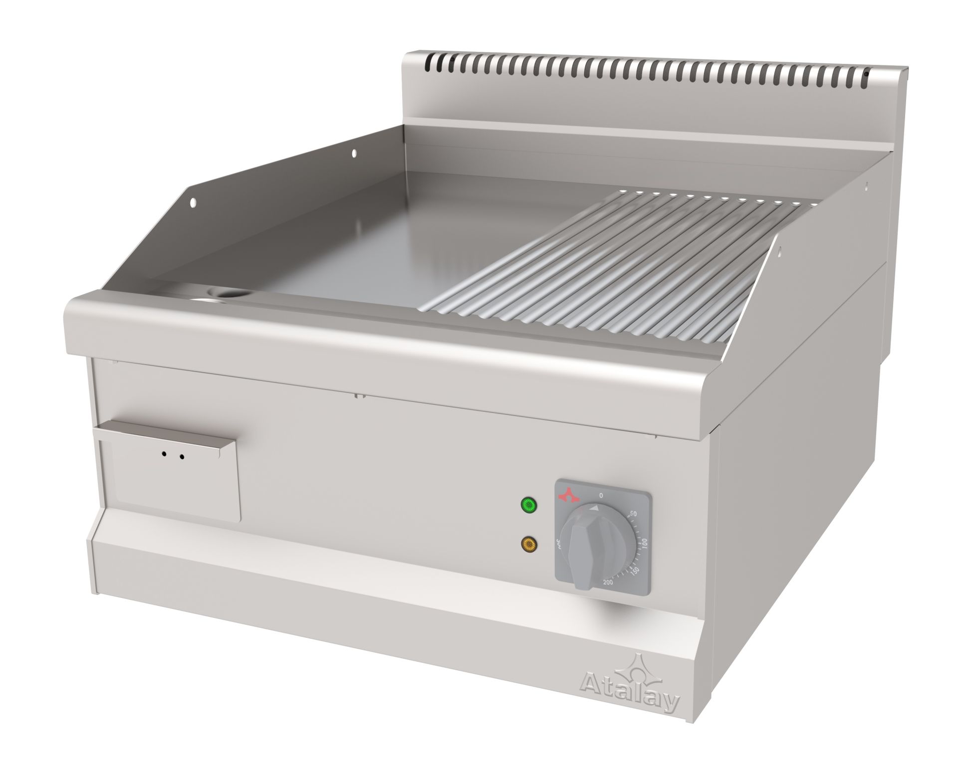 Atalay Izgara Setüstü Yarı Oluklu Yarı Düz Krom 600X730X300 Mm. Elk., Aeı-673 Nd Cr 700 Seri Pişiriciler   Atalay Aeı-673 Nd Cr