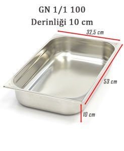 Kayalar Gastronom Küvet - GN 1/1-100 mm