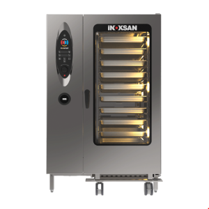 İNOKSAN INO-FBE 40 İnosmart Elektrikli Kombi Fırın (52 kW) - 40 Tepsi GN 1/1, Mobil Arabalı, Otomatik Yıkama