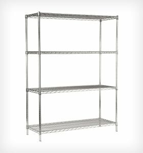 رف تخزين قابل للفك Portashelf 1520x610x1830 مم - 4 طبقات - 201 جودة من الفولاذ المقاوم للصدأ ، مع لوحة مصبغة