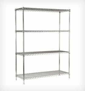 Portashelf Demonte İstif Rafı 1370x610x1830 mm - 4 Katlı- 201 Kalite Paslanmaz Çelik, Izgara Tablalı