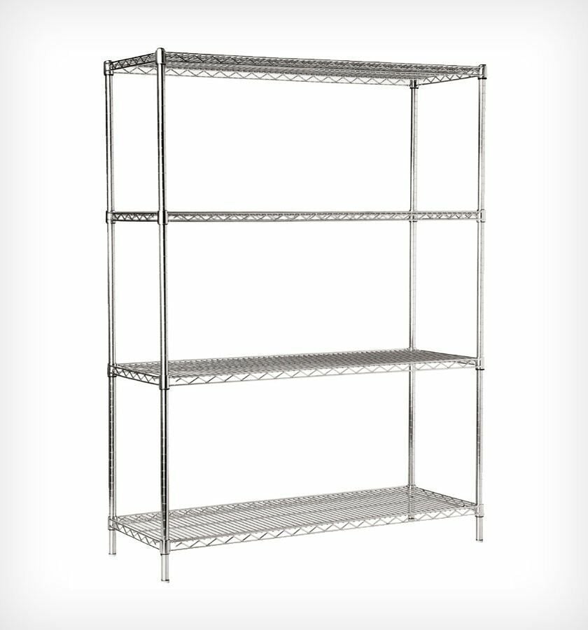 Portashelf Demonte İstif Rafı 1220x610x1830 mm - 4 Katlı- 201 Kalite Paslanmaz Çelik, Izgara Tablalı