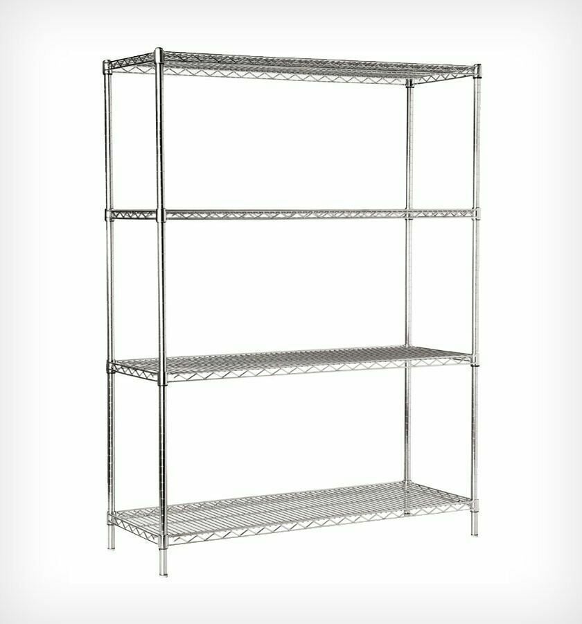 Portashelf Demonte İstif Rafı 910x610x1830 mm - 4 Katlı- 201 Kalite Paslanmaz Çelik, Izgara Tablalı