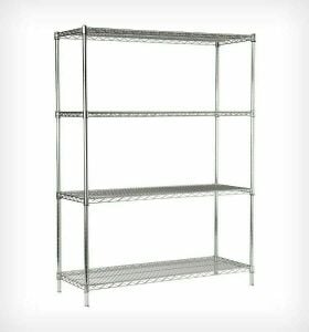 Portashelf Demonte İstif Rafı 910x530x1830 mm - 4 Katlı- 201 Kalite Paslanmaz Çelik, Izgara Tablalı