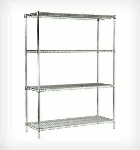 Portashelf Demonte İstif Rafı 1220x460x1830 mm - 4 Katlı- 201 Kalite Paslanmaz Çelik, Izgara Tablalı
