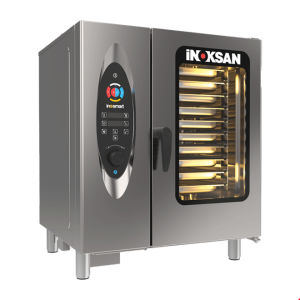 İNOKSAN INO-FBG 010 İnosmart Gazlı Kombi Fırın (15 kW) - 10 Tepsi GN 1/1, Otomatik Yıkamalı, Premix Sistem