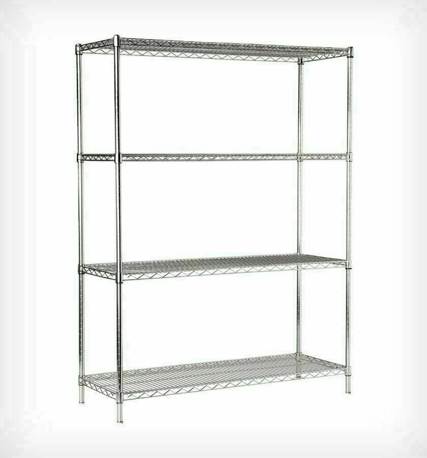 Portashelf Demonte İstif Rafı 910x460x1830 mm - 4 Katlı- 201 Kalite Paslanmaz Çelik, Izgara Tablalı