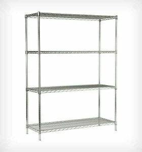 Portashelf Demonte İstif Rafı 910x460x1830 mm - 4 Katlı- 201 Kalite Paslanmaz Çelik, Izgara Tablalı